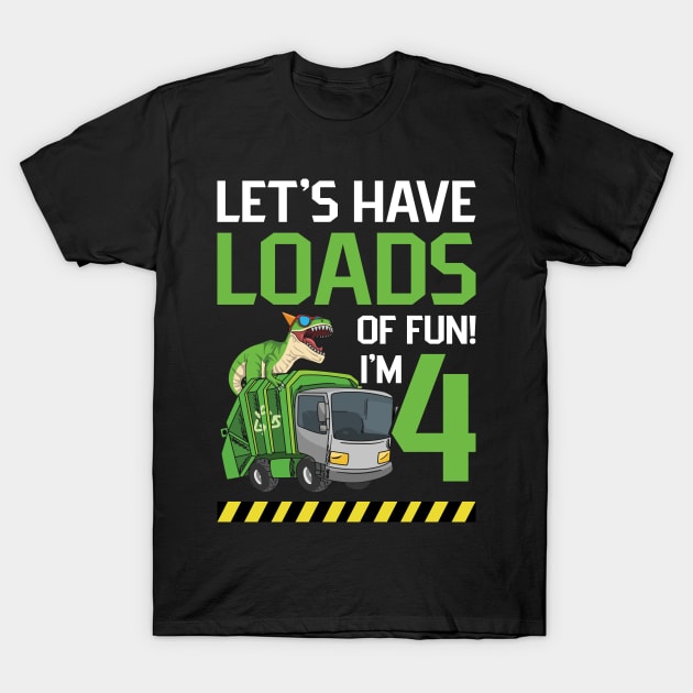 Garbage Truck Design for a 4 year old birthday boy or girl T-Shirt by ErdnussbutterToast